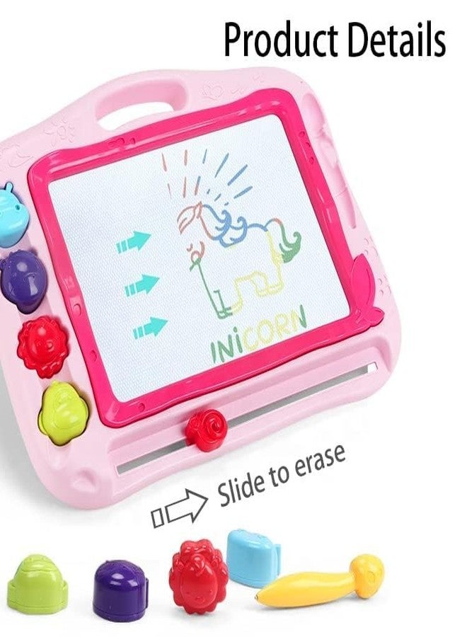 LAVNIK Magnetic Drawing Board for Kids Educational Drawing Tablet with Stencils, Stamps, and Magnetic Pen Multi-Color Doodle Board for Toddlers & Preschool Learning Erasable Sketch Pad Toy with Legs - Image 2